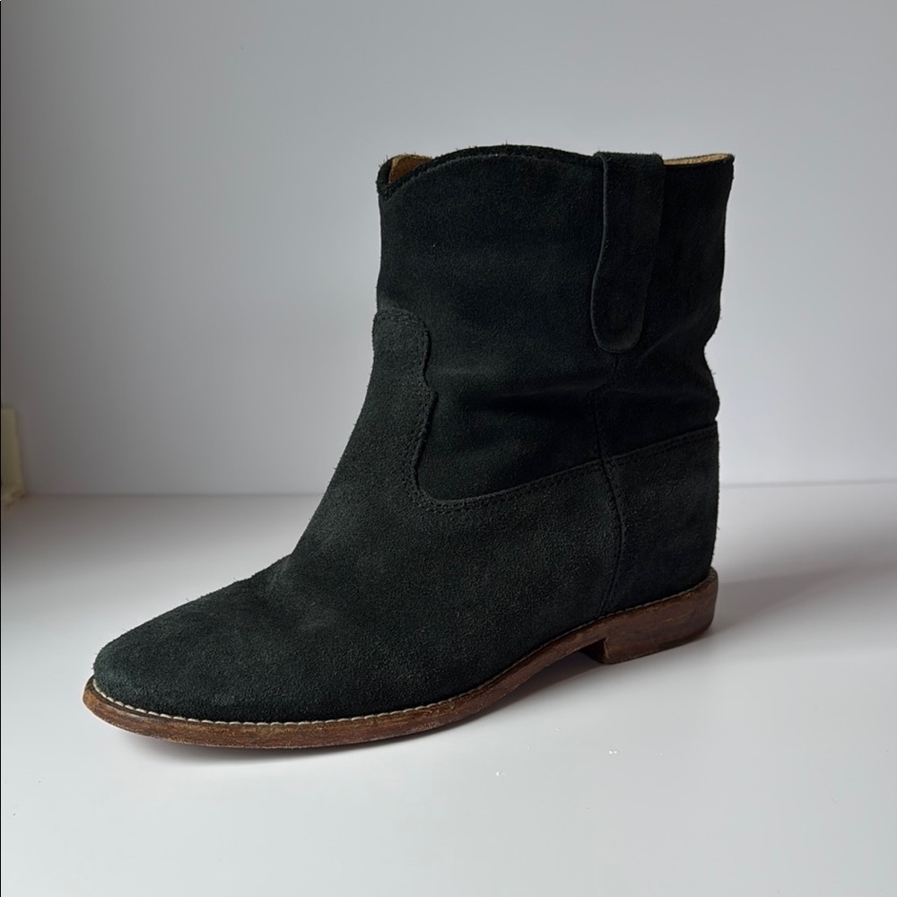 Isabel Marant Jenny Brushed  Suede Booties – Black, Size 8